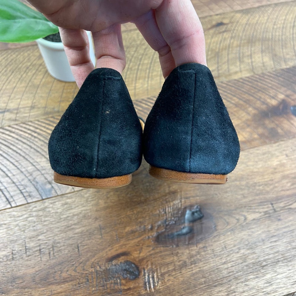 J. CREW 9 Zoe d’Orsay Suede Black Flats pointed toe - Picture 5 of 6